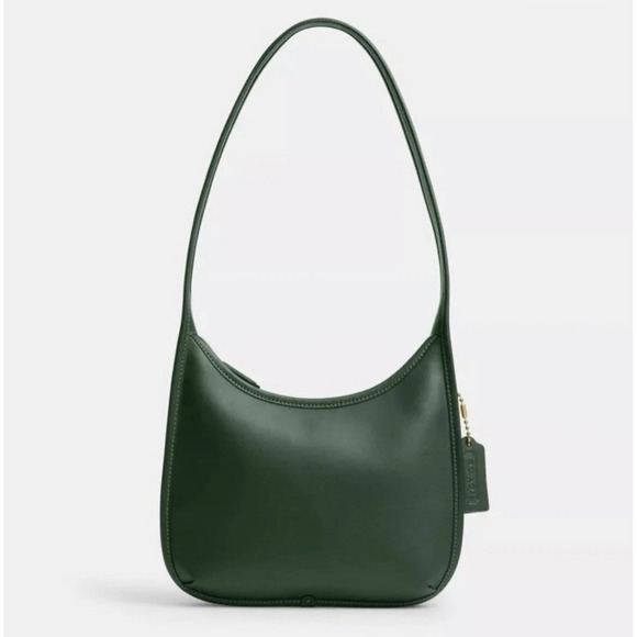Coach Handbags - Coach Curve Zip Shoulder Bag in Brass/Hunter Green Glovetanned Leather NWT